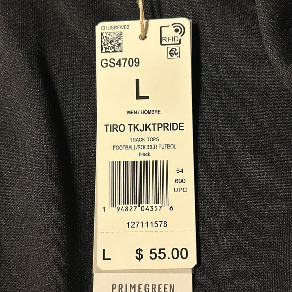 Adidas Men's Black Performance Jacket with Rainbow Accents - Picture 5 of 5